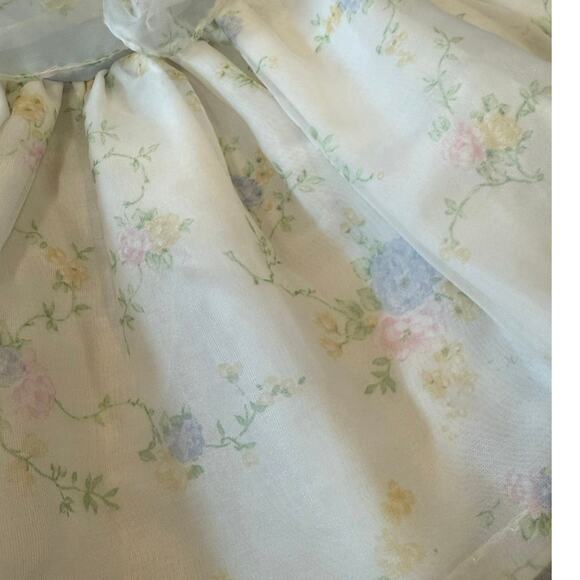 Vintage New York Kids Size 4 Pastel Floral Puff Sleeve Dress USA Made - Picture 3 of 16